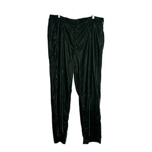 Old Navy Velvet Wide Leg Trousers Full Length Elastic Waist Green Womens Size XL